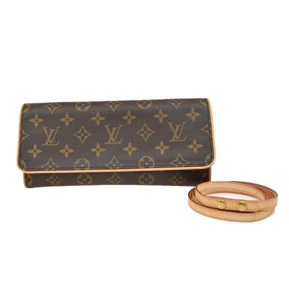LOUIS VUITTON Pochette Twin GM 2Way Shoulder Bag Monogram Brown - Picture 1 of 15